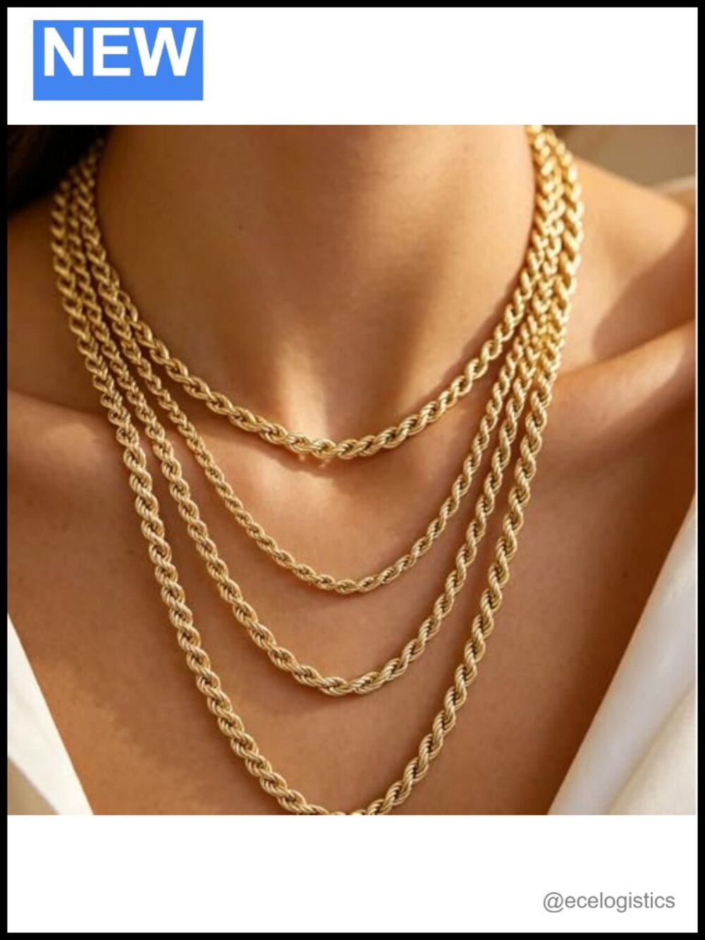 14K Solid Yellow Gold Rope Chain Necklace 1.5mm-4.2mm